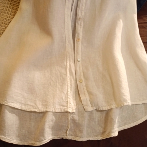 Francesca Bettini Linen Sleeveless Button Up Top SZ Large w/ Sequined detail - Picture 11 of 11